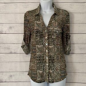DNA Couture Button-Down Silky Soft Blouse